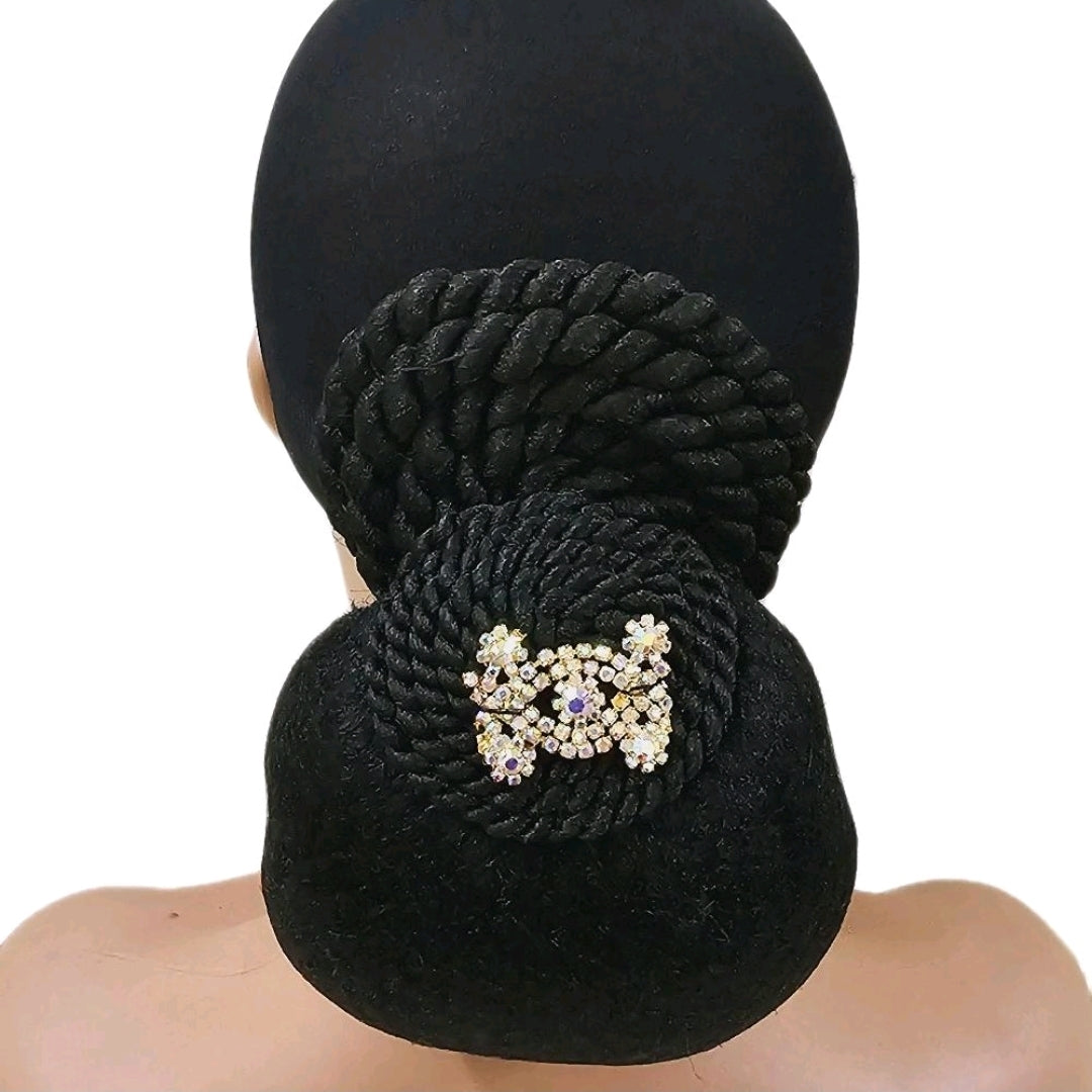 Bun Hair Ready To Wear Black Hair Accessory with Unique Design and Elegant Style Natural