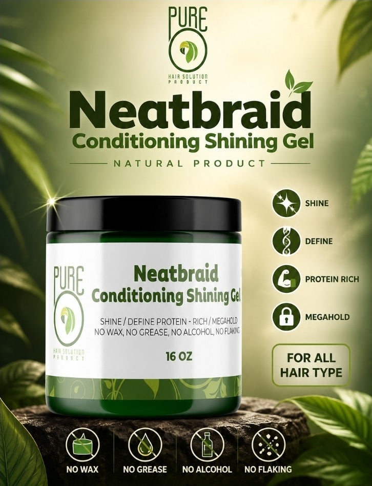 PureO Natural Neatbraid Conditioning Shining Hair Gel